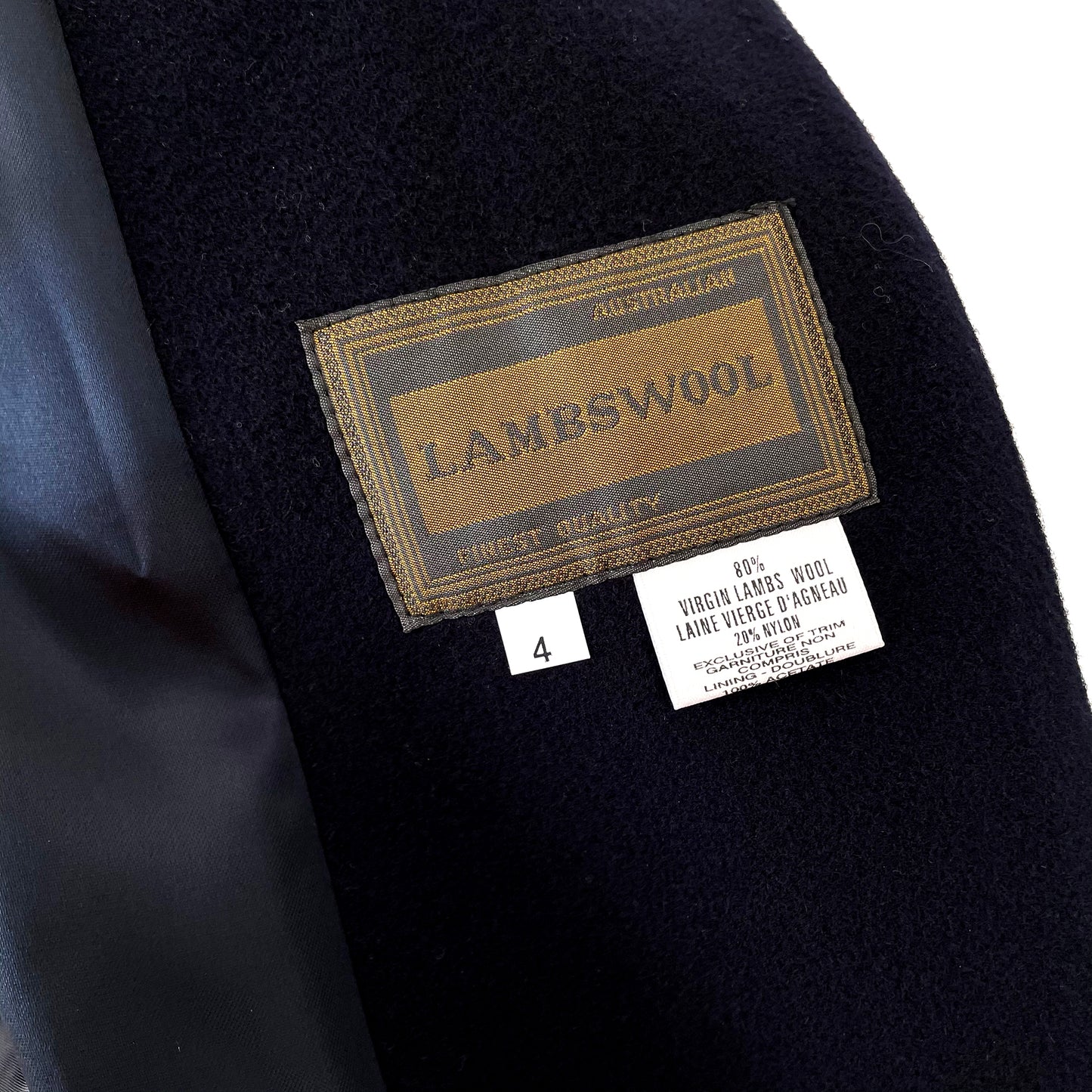 Navy Lambswool Naval- Inspired Double-Breasted Coat