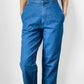 1990s Blue Chambray Flat Front Tapered Leg Trouser Pant - Waist 27