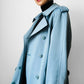 RESERVED!!! 1960s Powder Blue LONDON FOG Made in Canada Double-Breasted Belted Trench Coat - S/M/L