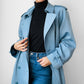 RESERVED!!! 1960s Powder Blue LONDON FOG Made in Canada Double-Breasted Belted Trench Coat - S/M/L
