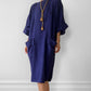 1980s Blue-Purple Made in Italy BYBLOS Open-Back Tunic Dress