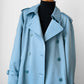 RESERVED!!! 1960s Powder Blue LONDON FOG Made in Canada Double-Breasted Belted Trench Coat - S/M/L