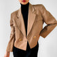 1980s Tan Wool Double-Breasted Christian Dior Blazer Jacket