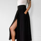 1980s Black Jersey-Knit Wrap Skirt