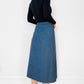 1970s Made in Canada Blue Stripe A-line Split-Front Skirt