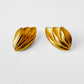 Textured Solid Gold-Toned Leaf Shaped Earrings