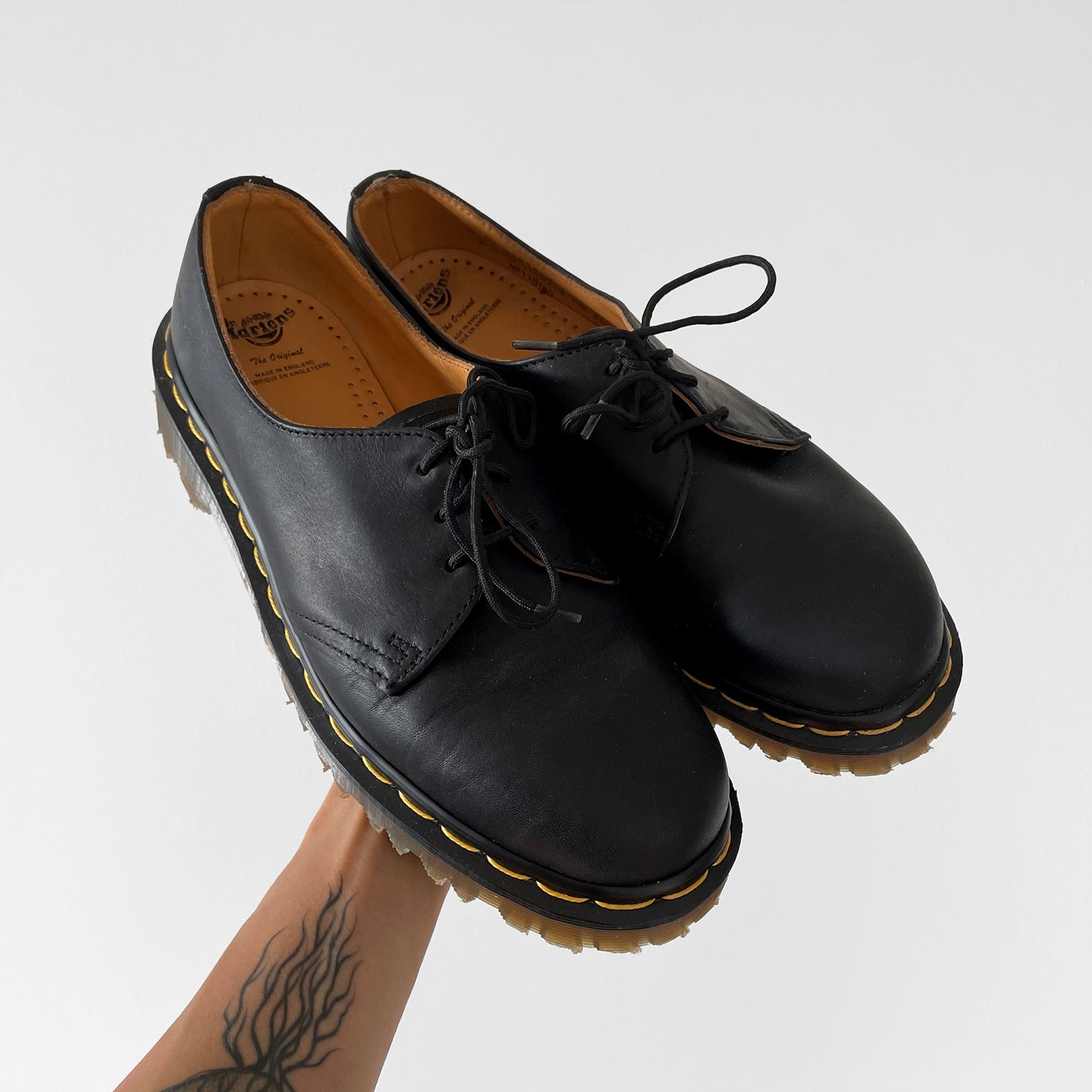 1980s Made in England Leather Chunky Lace-Up Doc Martens Shoes