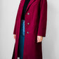 1970s Deep Wine Microfibre Faux Leather Belted Trench Coat - S/M