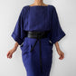 1980s Blue-Purple Made in Italy BYBLOS Open-Back Tunic Dress