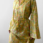 1970s Lightweight Floral Bell-Sleeve Belted Summer Dress