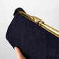 1940s Navy and Gold Corded Handbag