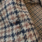 1950s Wool Houndstooth Plaid Double-Breasted Leather Button Jacket