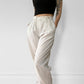 1980s Calvin Klein Cotton Linen High-Waisted Pleated Pinstripe Pants