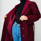 1970s Deep Wine Microfibre Faux Leather Belted Trench Coat - S/M
