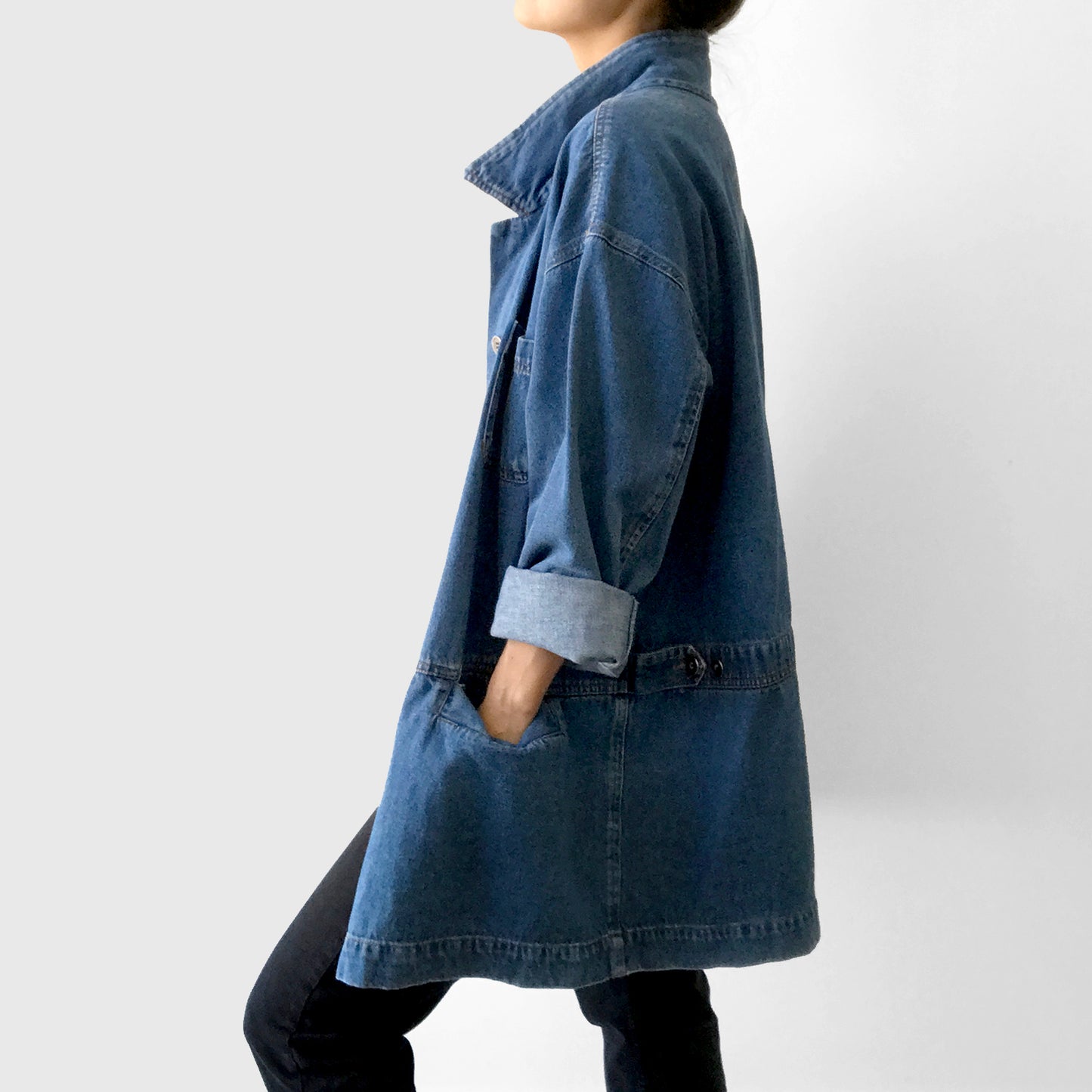 Soft Washed Denim Jean Chambray Chore Jacket