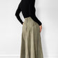 1980s Sage Green Faux-Suede Fit and Flare Skirt