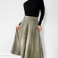 1980s Sage Green Faux-Suede Fit and Flare Skirt
