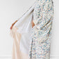 Chiffon White Silk-Crepe Floral Scenic Countryside Japanese Kimono Duster