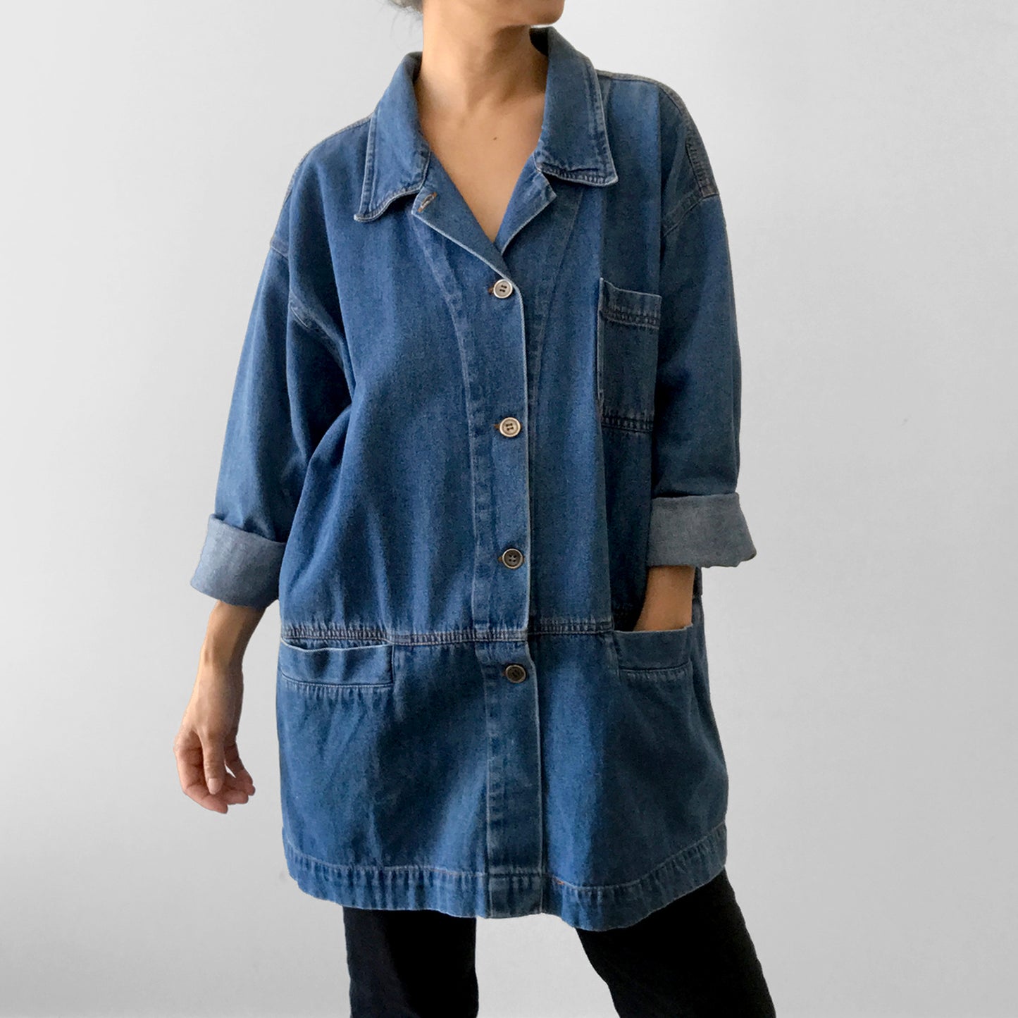 Soft Washed Denim Jean Chambray Chore Jacket