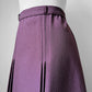 1960s Plum Purple Houndstooth Patterned A-Line Inverted Pleat Skirt - Waist 30