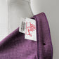 1960s Plum Purple Houndstooth Patterned A-Line Inverted Pleat Skirt - Waist 30
