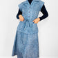 1970s Two-Piece A-line Skirt and Belted Shirt Set