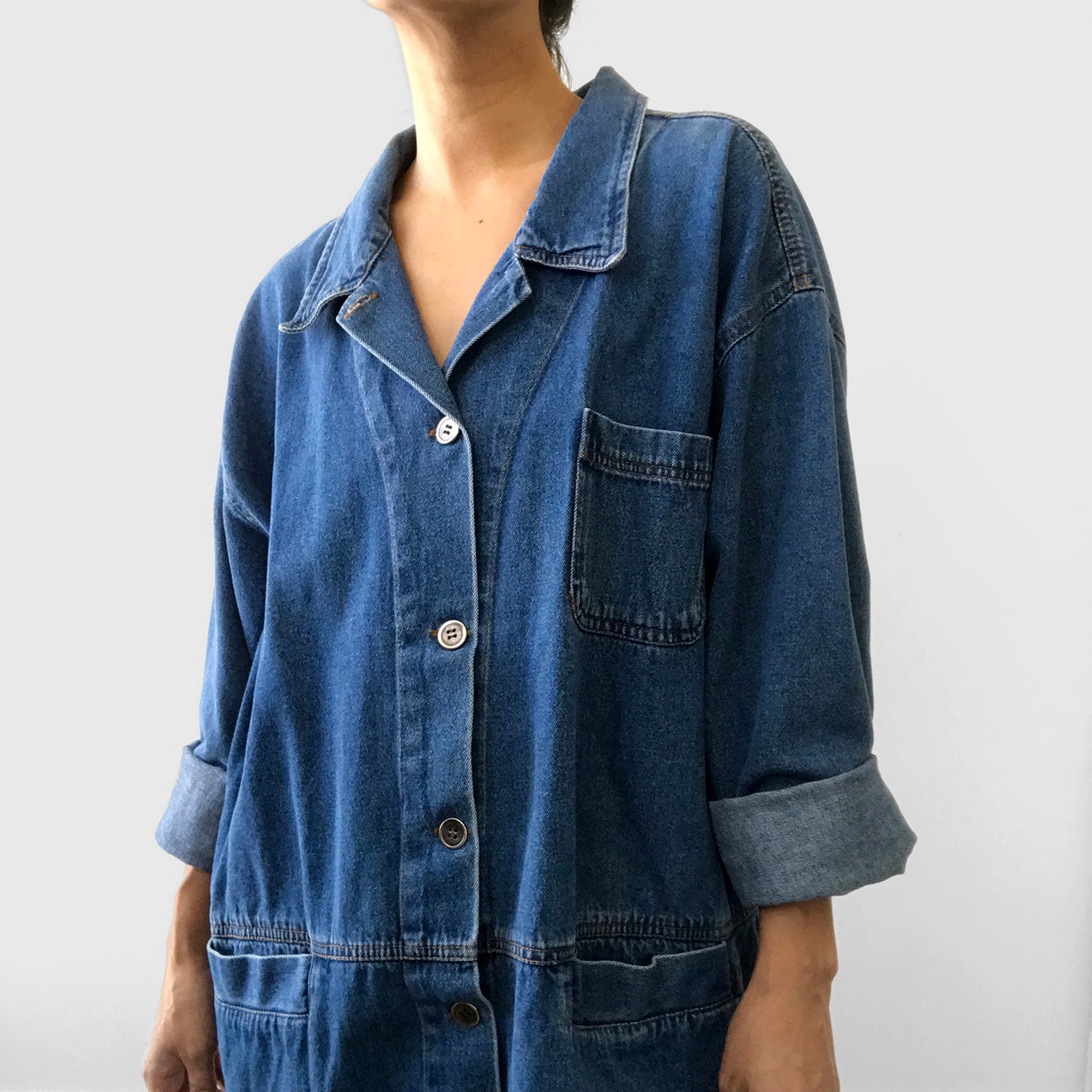 Soft Washed Denim Jean Chambray Chore Jacket