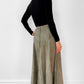 1980s Sage Green Faux-Suede Fit and Flare Skirt