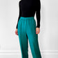 1970s-1980s Teal Knit Elastic-Waist Pants
