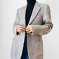 Beige Grey Wool Blended Lined Tweed Tailored Blazer Jacket - 32R / S-M