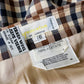 1970s-1980s Brown Navy Beige Gingham Inverted Pleat A-Line Virgin Wool Made in Canada Skirt - Waist 35