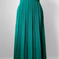 1970s Turquoise Green Woven Heavy Knit Pleated Elastic Waist Skirt - Waist 30.5-32