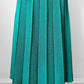 1970s Turquoise Green Woven Heavy Knit Pleated Elastic Waist Skirt - Waist 30.5-32