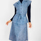 1970s Two-Piece A-line Skirt and Belted Shirt Set