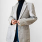 Beige Grey Wool Blended Lined Tweed Tailored Blazer Jacket - 32R / S-M