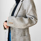 Beige Grey Wool Blended Lined Tweed Tailored Blazer Jacket - 32R / S-M
