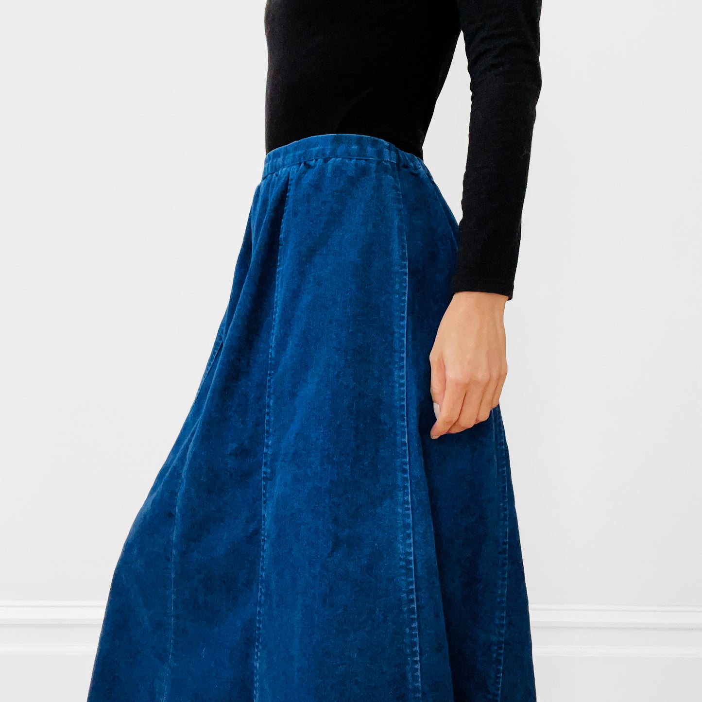 1990s Heavy Dark Denim Skirt