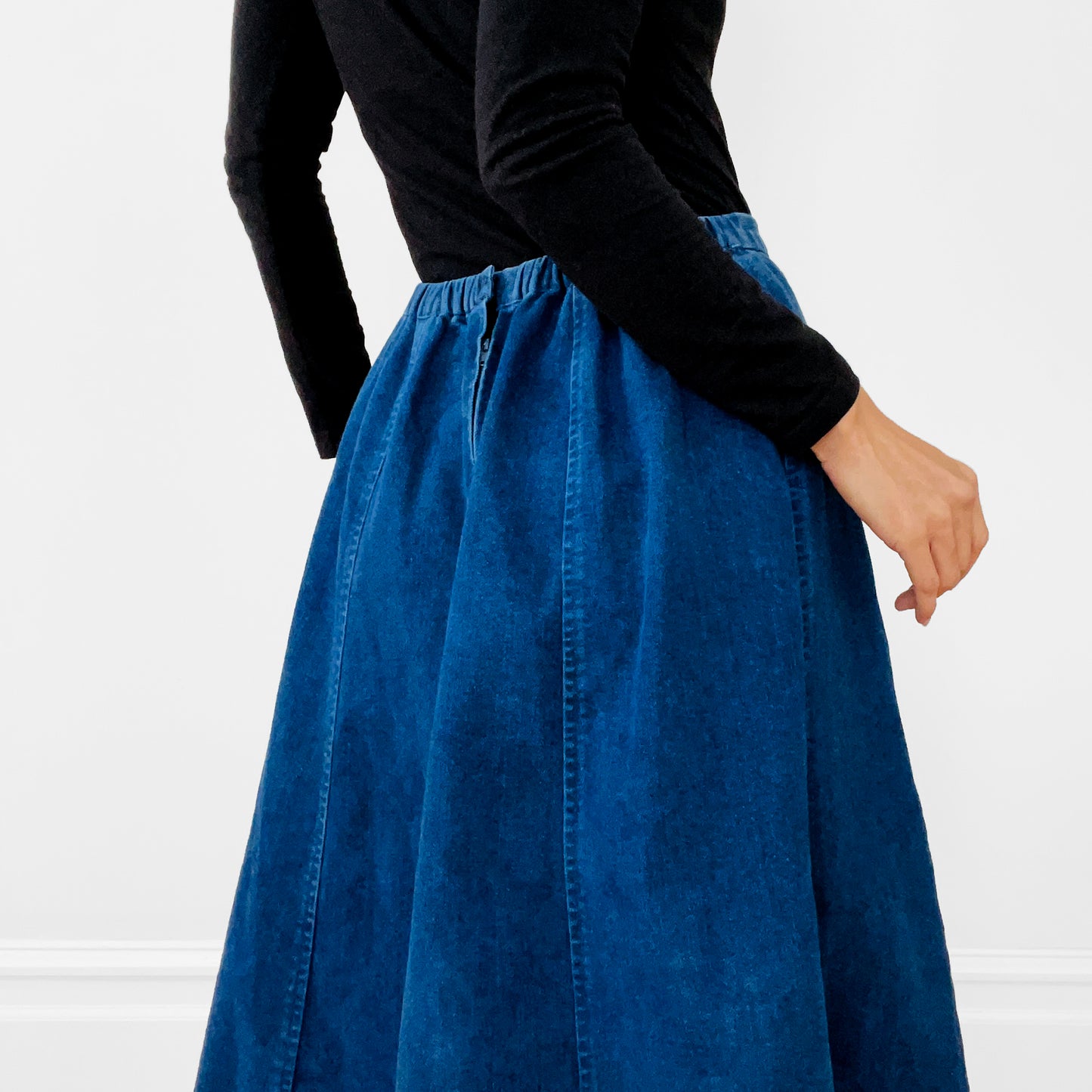 1990s Heavy Dark Denim Skirt