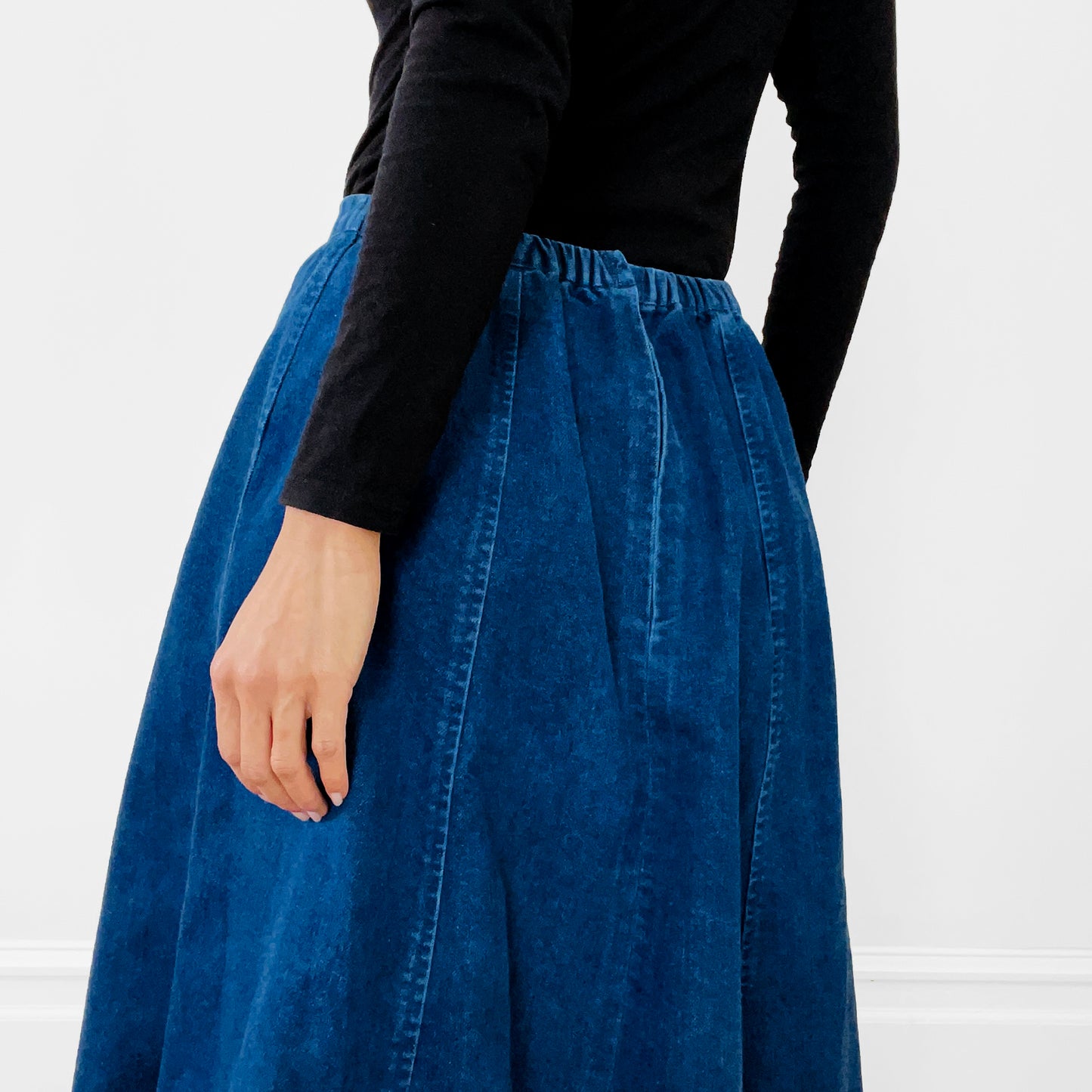 1990s Heavy Dark Denim Skirt