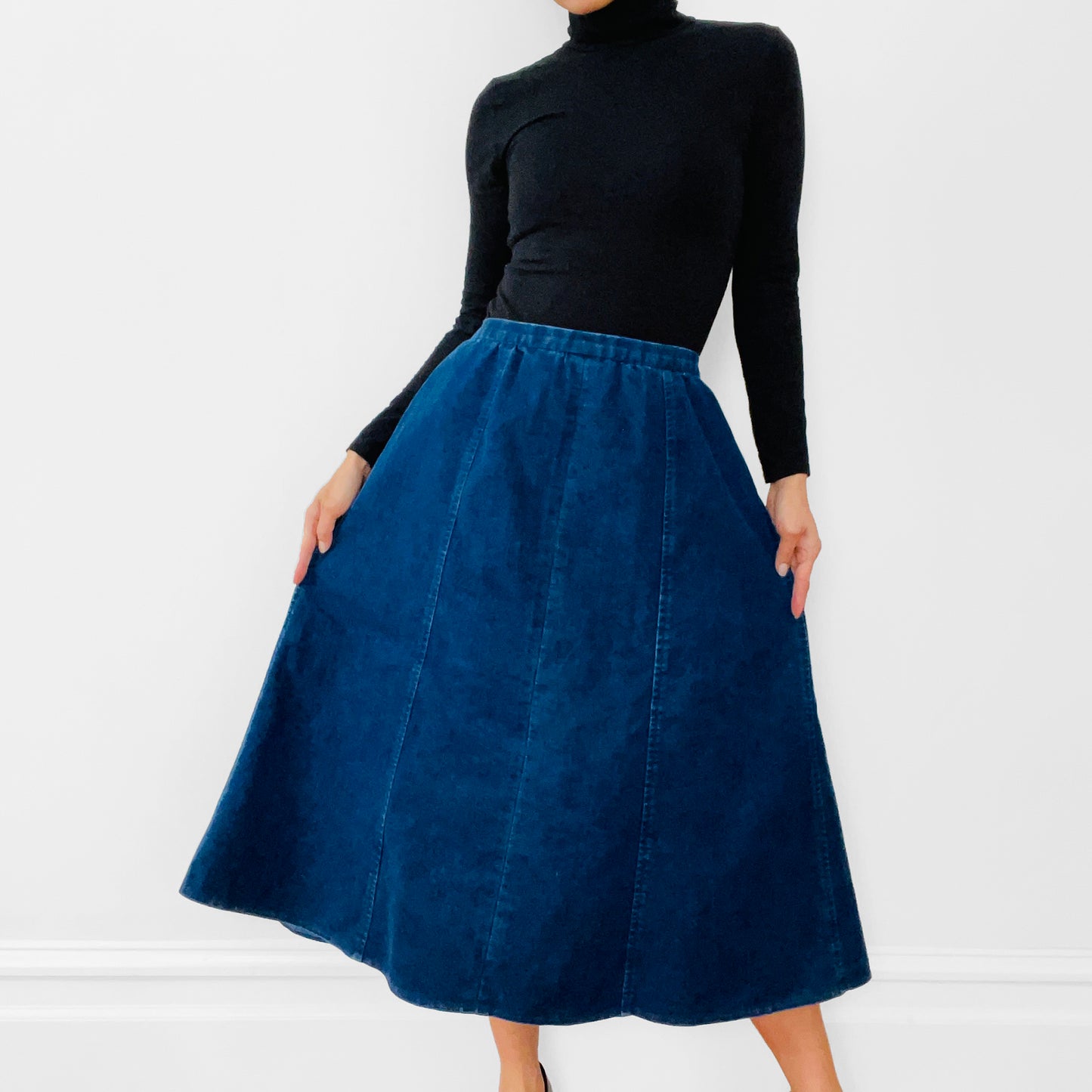 1990s Heavy Dark Denim Skirt