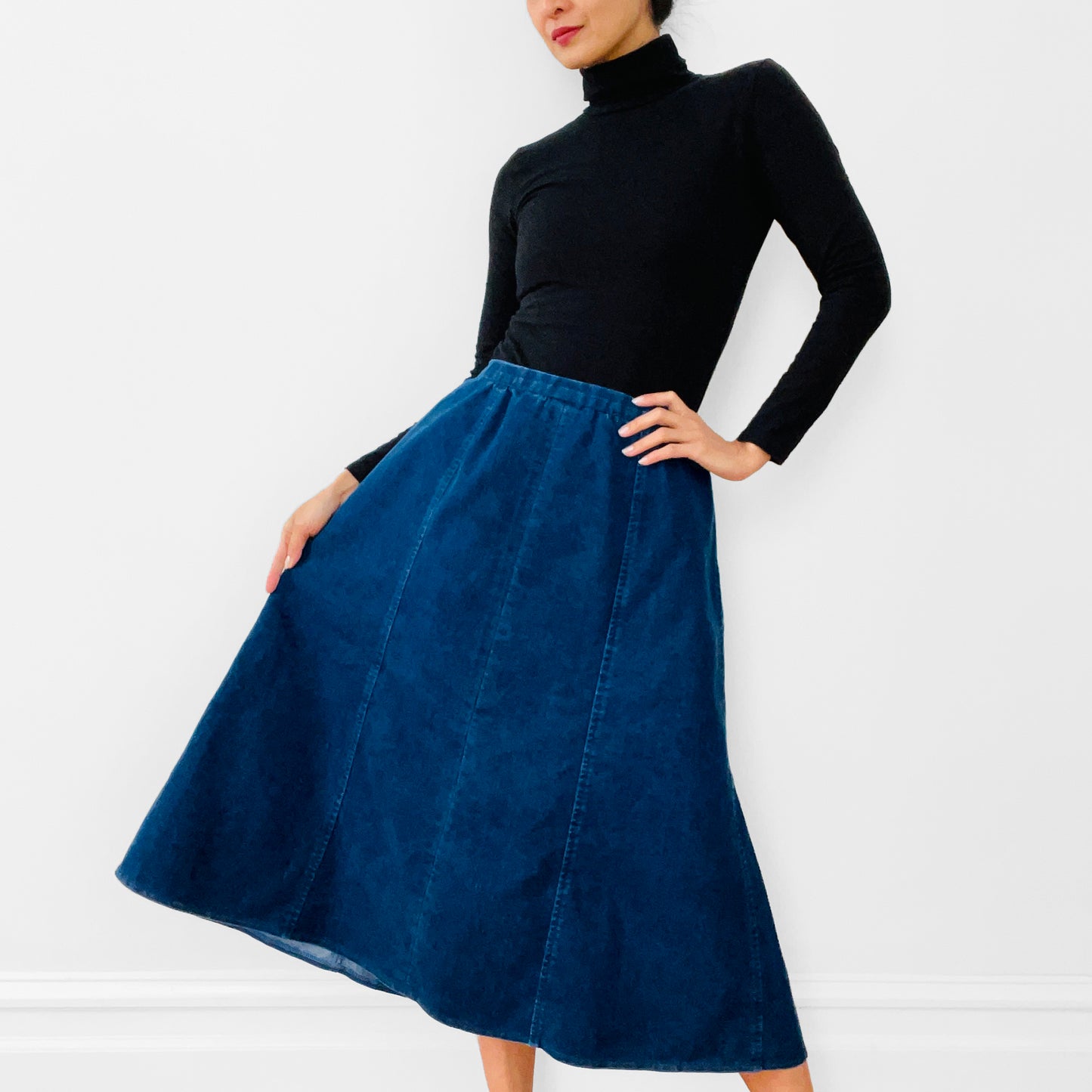 1990s Heavy Dark Denim Skirt