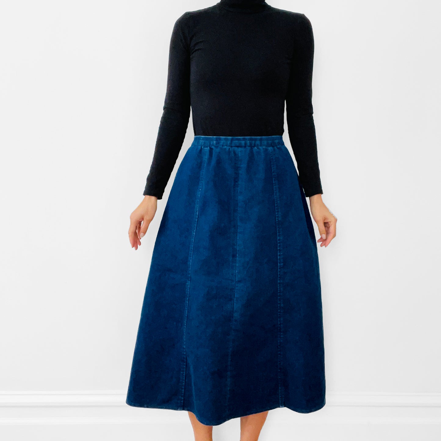 1990s Heavy Dark Denim Skirt