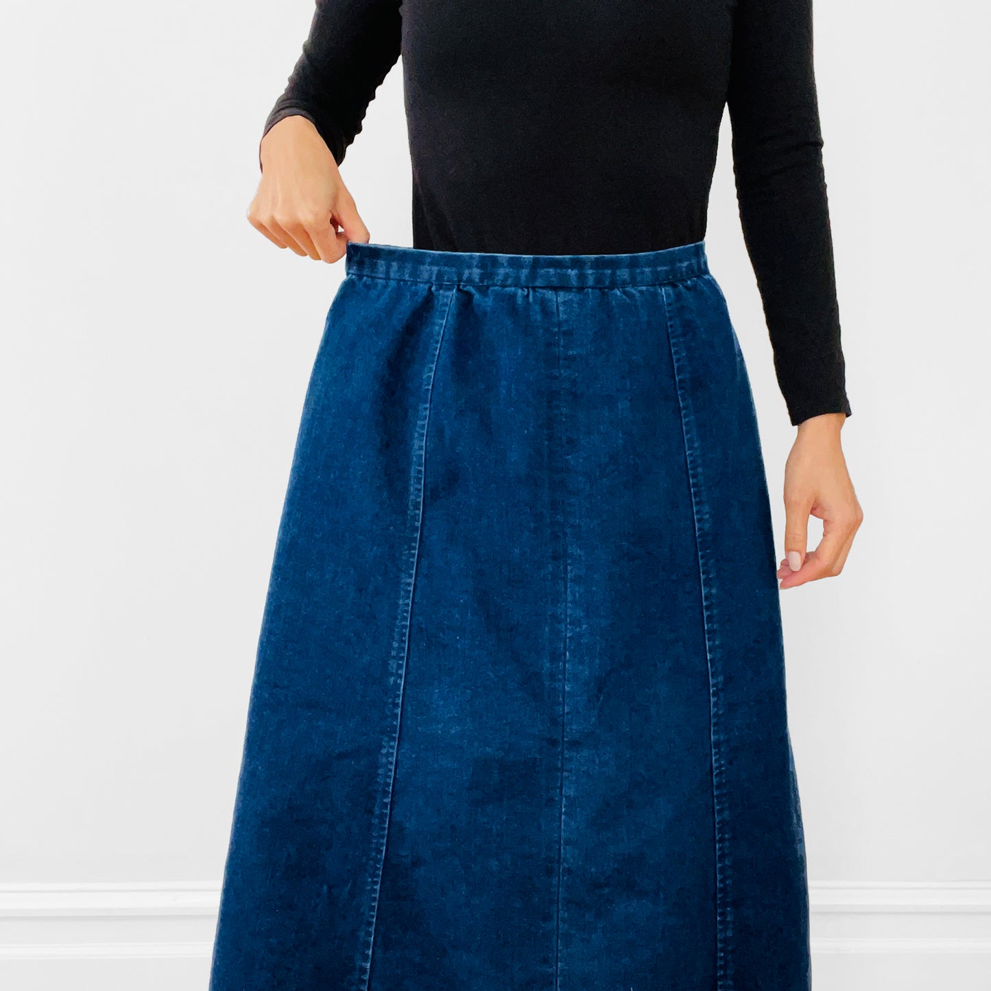 1990s Heavy Dark Denim Skirt