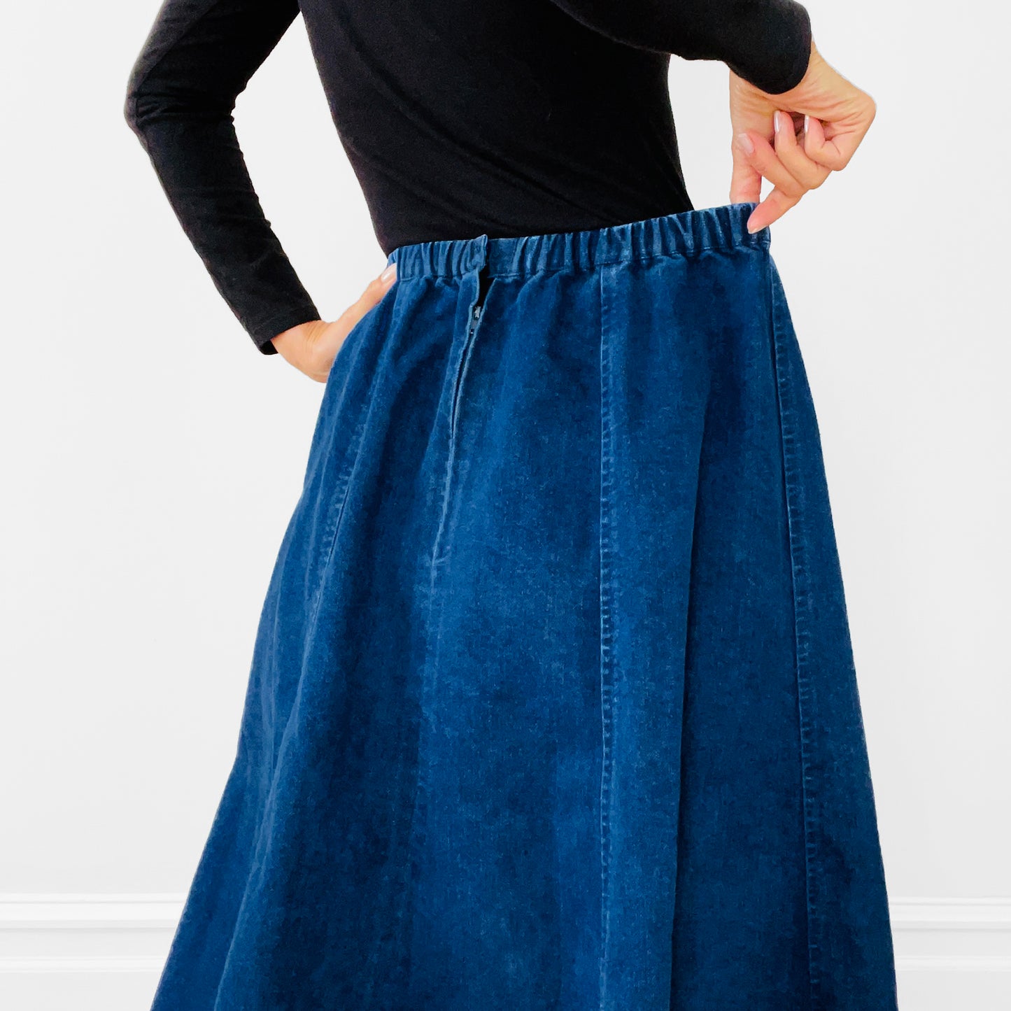 1990s Heavy Dark Denim Skirt