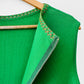 1960s Apple Green and Gold Crop Jacket Wool Blended Knit Dress Set - Sz. S