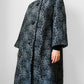 1960s Made in the USA Black and Grey Heavy Upholstered A-line Dress Coat - S/M