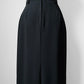 1980s -1990s Black Made in Canada Midi-Length High-Waisted Belted Slimline Skirt