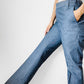 1970s Style Soft Blue Bell Bottom WRANGLER Cinched-Back Chambray Trousers Pants - Waist 31