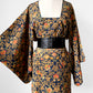 Autumn Floral Silk Crepe 1960s Haori Jacket