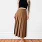 1970s - 1980s Made in Canada Caramel Pure Virgin Wool High-Waisted Pleated Skirt